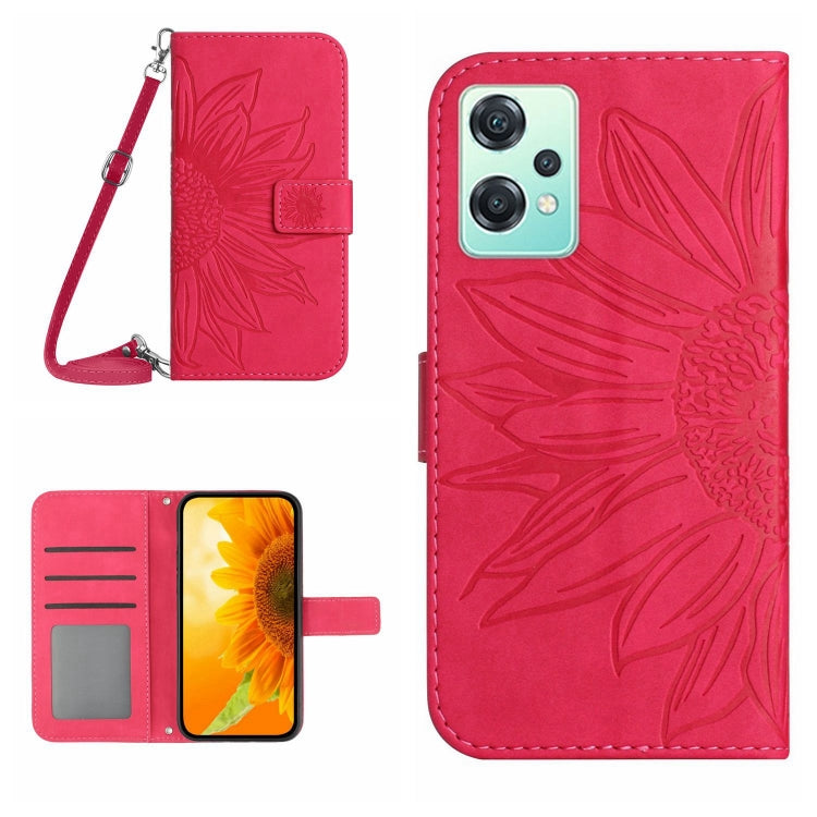 Skin Feel Sun Flower Pattern Flip Leather Phone Case with Lanyard, For OnePlus Nord 2T, For OnePlus Nord CE 5G, For OnePlus Nord CE 2 5G, For OnePlus Nord CE 2 Lite/Realme 9 Pro 5G