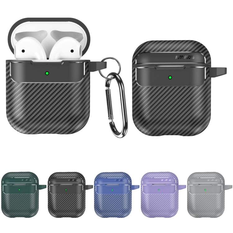 Carbon Fiber Texture Anti-fall Earphone Protective Case, For AirPods 1 / 2, For AirPods 3, For AirPods Pro