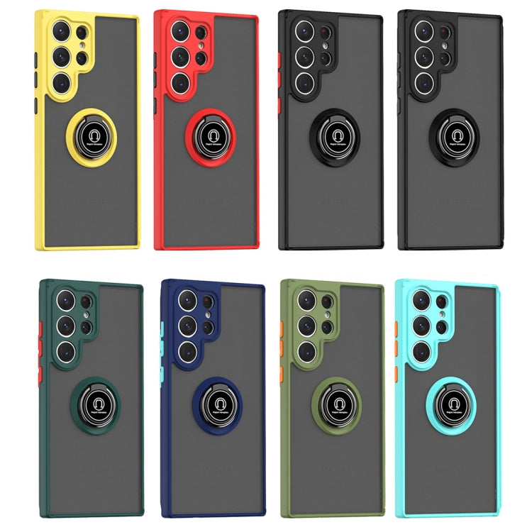 Q Shadow I Ring Holder PC and TPU Hybrid Phone Case, For Samsung Galaxy S23 Ultra 5G