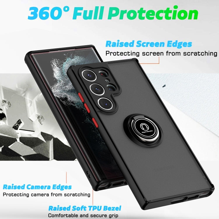 Q Shadow I Ring Holder PC and TPU Hybrid Phone Case, For Samsung Galaxy S23 Ultra 5G