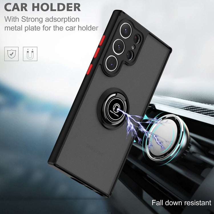 Q Shadow I Ring Holder PC and TPU Hybrid Phone Case, For Samsung Galaxy S23 Ultra 5G