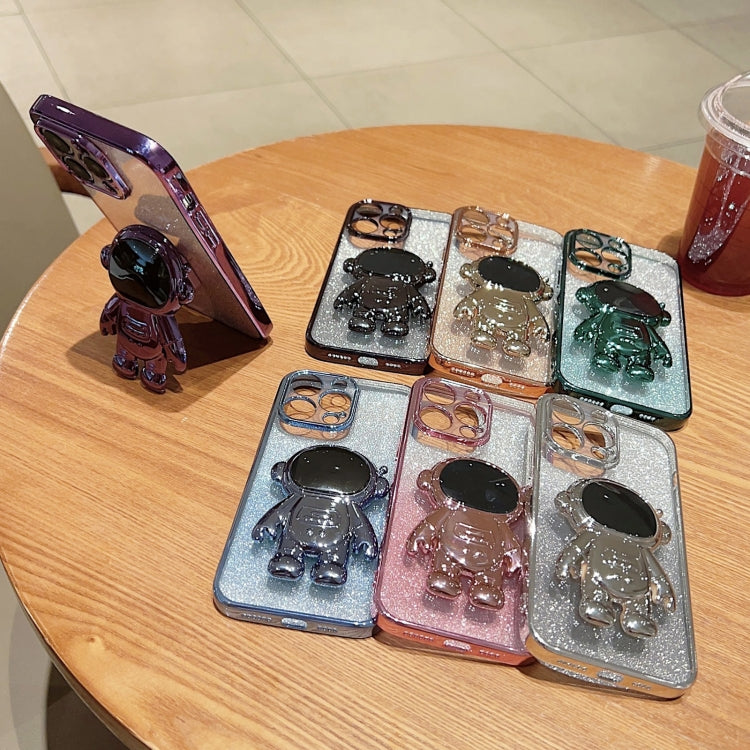 Astronaut Holder Gradient Glitter Powder Phone Case, For iPhone 14, For iPhone 14 Plus, For iPhone 14 Pro, For iPhone 14 Pro Max, For iPhone 13, For iPhone 13 Pro