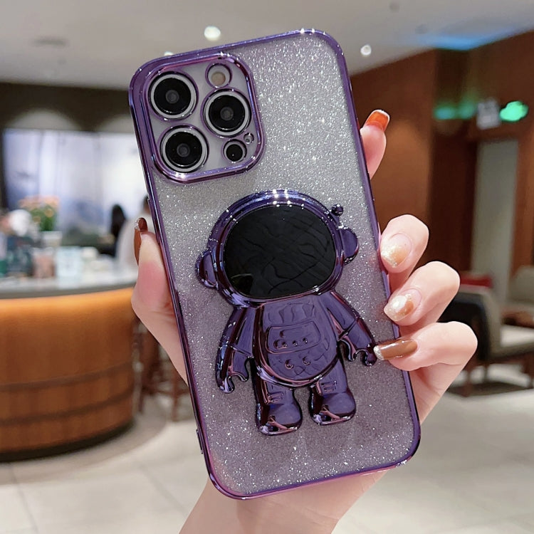 Astronaut Holder Gradient Glitter Powder Phone Case, For iPhone 14, For iPhone 14 Plus, For iPhone 14 Pro, For iPhone 14 Pro Max, For iPhone 13, For iPhone 13 Pro
