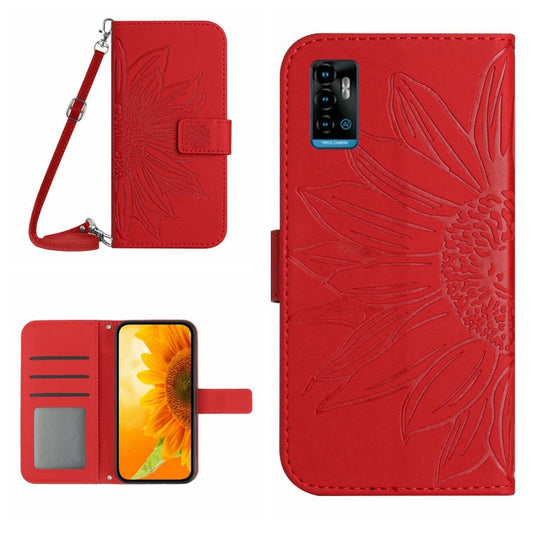 Skin Feel Sun Flower Pattern Flip Leather Phone Case with Lanyard, For ZTE Blade A71, For ZTE Blade L210, For ZTE Blade V30, For ZTE Blade V30 Vita