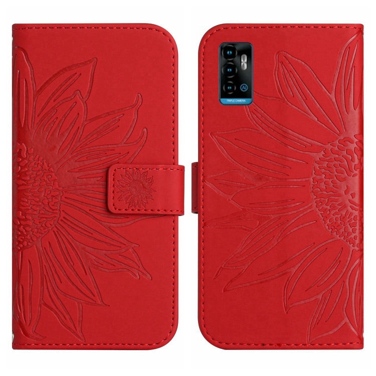 Skin Feel Sun Flower Pattern Flip Leather Phone Case with Lanyard, For ZTE Blade A71, For ZTE Blade L210, For ZTE Blade V30, For ZTE Blade V30 Vita