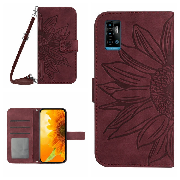 Skin Feel Sun Flower Pattern Flip Leather Phone Case with Lanyard, For ZTE Blade A71, For ZTE Blade L210, For ZTE Blade V30, For ZTE Blade V30 Vita
