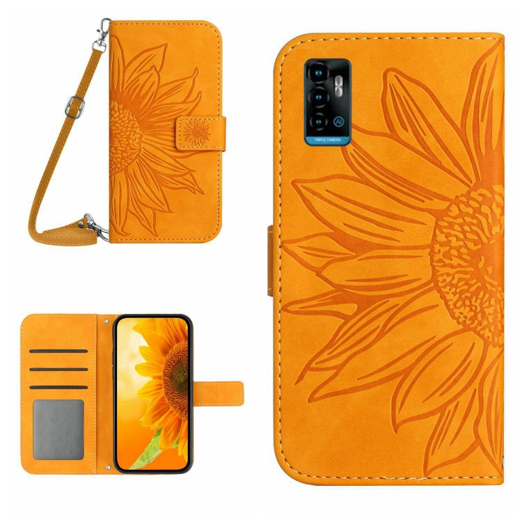 Skin Feel Sun Flower Pattern Flip Leather Phone Case with Lanyard, For ZTE Blade A71, For ZTE Blade L210, For ZTE Blade V30, For ZTE Blade V30 Vita