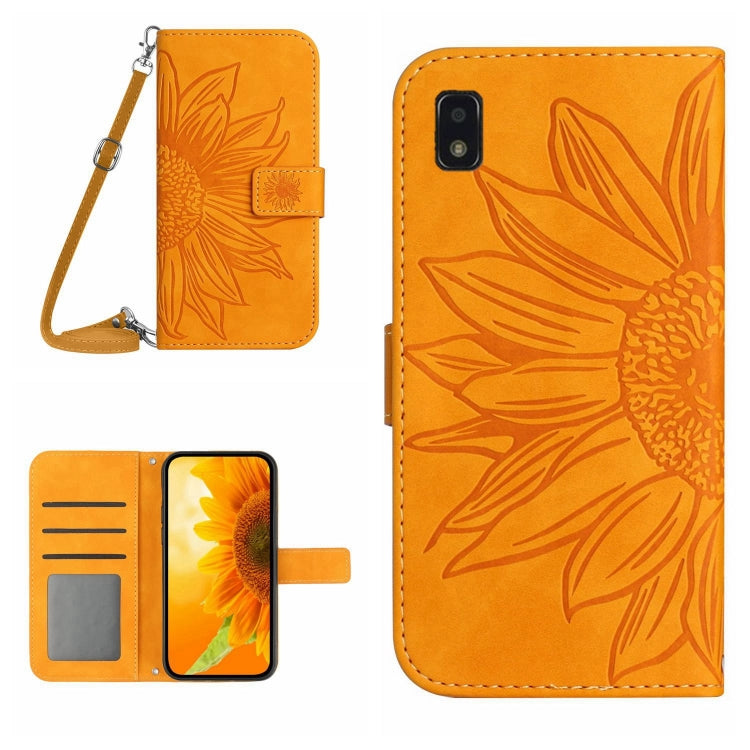 Skin Feel Sun Flower Pattern Flip Leather Phone Case with Lanyard, For ZTE Blade A71, For ZTE Blade L210, For ZTE Blade V30, For ZTE Blade V30 Vita