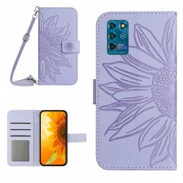 Skin Feel Sun Flower Pattern Flip Leather Phone Case with Lanyard, For ZTE Blade A71, For ZTE Blade L210, For ZTE Blade V30, For ZTE Blade V30 Vita