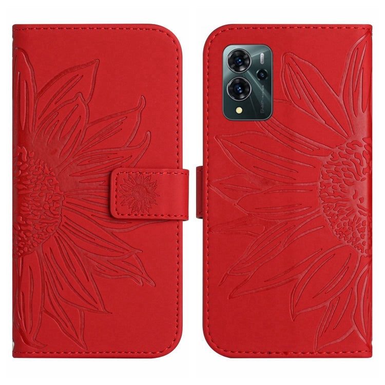 Skin Feel Sun Flower Pattern Flip Leather Phone Case with Lanyard, For ZTE Blade V40 Pro, For ZTE Blade V40 Vita / A72, For ZTE Libero 5G, For ZTE Libero 5G II A103ZT Japan Edition