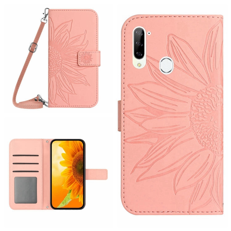 Skin Feel Sun Flower Pattern Flip Leather Phone Case with Lanyard, For ZTE Blade V40 Pro, For ZTE Blade V40 Vita / A72, For ZTE Libero 5G, For ZTE Libero 5G II A103ZT Japan Edition