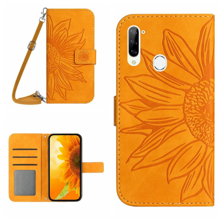 Skin Feel Sun Flower Pattern Flip Leather Phone Case with Lanyard, For ZTE Blade V40 Pro, For ZTE Blade V40 Vita / A72, For ZTE Libero 5G, For ZTE Libero 5G II A103ZT Japan Edition