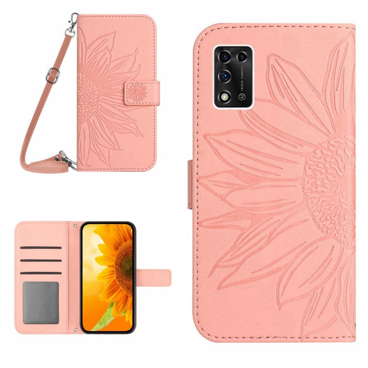 Skin Feel Sun Flower Pattern Flip Leather Phone Case with Lanyard, For ZTE Blade V40 Pro, For ZTE Blade V40 Vita / A72, For ZTE Libero 5G, For ZTE Libero 5G II A103ZT Japan Edition