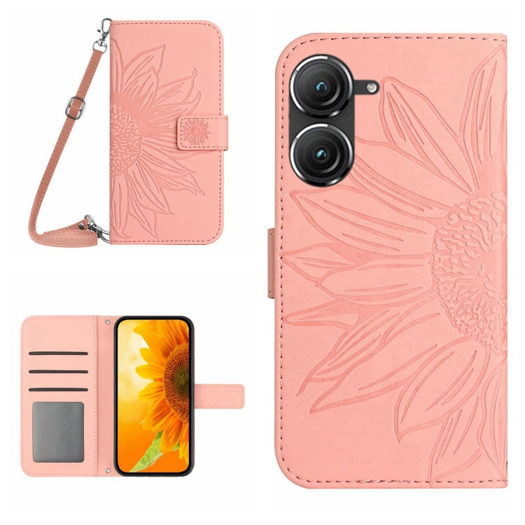 Skin Feel Sun Flower Pattern Flip Leather Phone Case with Lanyard, For Asus ZenFone 8 ZS590KS, For Asus ZenFone 9, For Sony Xperia 1 III, For Sony Xperia 1 IV