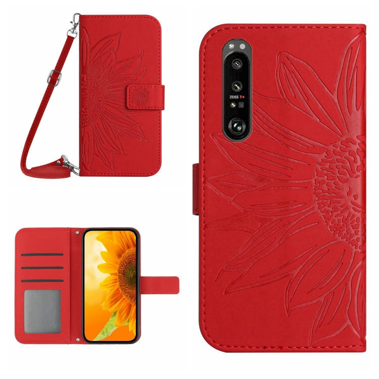 Skin Feel Sun Flower Pattern Flip Leather Phone Case with Lanyard, For Asus ZenFone 8 ZS590KS, For Asus ZenFone 9, For Sony Xperia 1 III, For Sony Xperia 1 IV