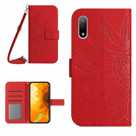 Skin Feel Sun Flower Pattern Flip Leather Phone Case with Lanyard, For Sony Xperia ACE II, For Sony Xperia ACE III, For Sony Xperia Pro-I