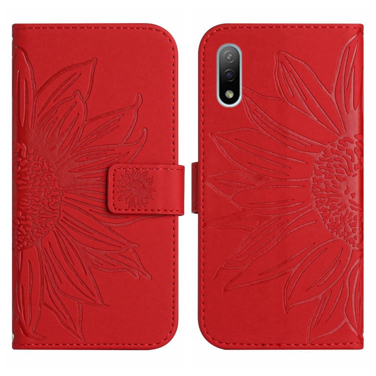 Skin Feel Sun Flower Pattern Flip Leather Phone Case with Lanyard, For Sony Xperia ACE II, For Sony Xperia ACE III, For Sony Xperia Pro-I