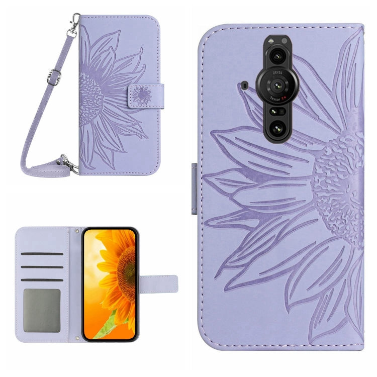 Skin Feel Sun Flower Pattern Flip Leather Phone Case with Lanyard, For Sony Xperia ACE II, For Sony Xperia ACE III, For Sony Xperia Pro-I
