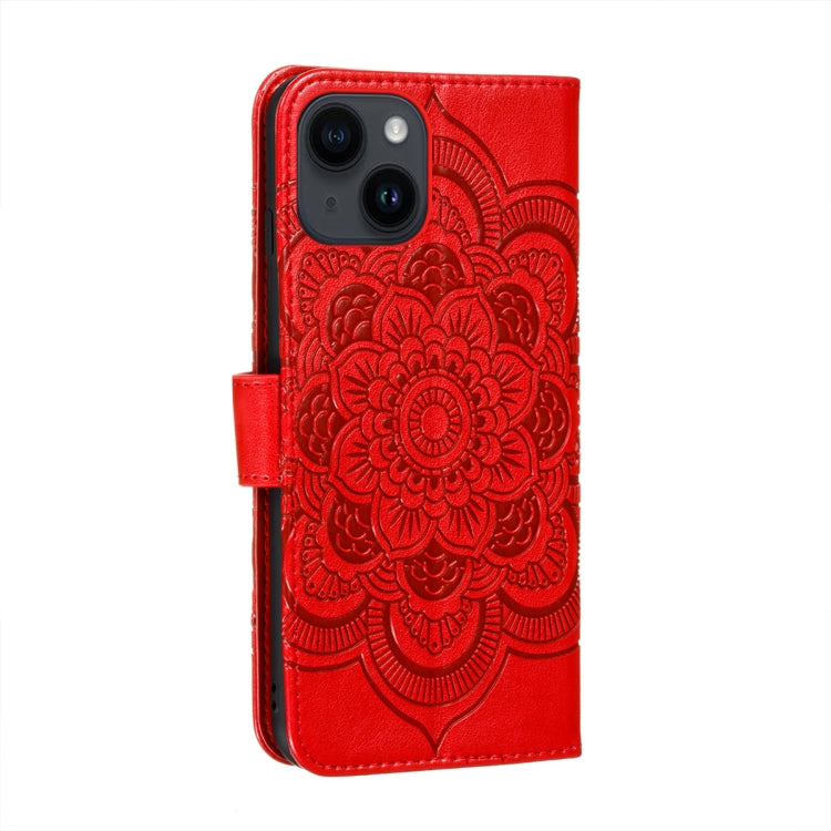 Sun Mandala Embossing Leather Phone Case, For iPhone 14 / 13, For iPhone 14 Plus, For iPhone 14 Pro, For iPhone 14 Pro Max