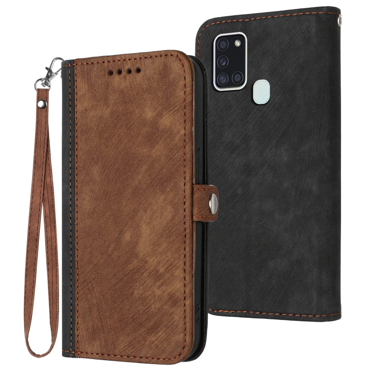 Side Buckle Double Fold Hand Strap Leather Phone Case, For Samsung Galaxy A21s, For Samsung Galaxy A22 4G, For Samsung Galaxy A23 4G, For Samsung Galaxy A31, For Samsung Galaxy A40, For Samsung Galaxy A41, For Samsung Galaxy A42 5G, For Samsung Galaxy A50