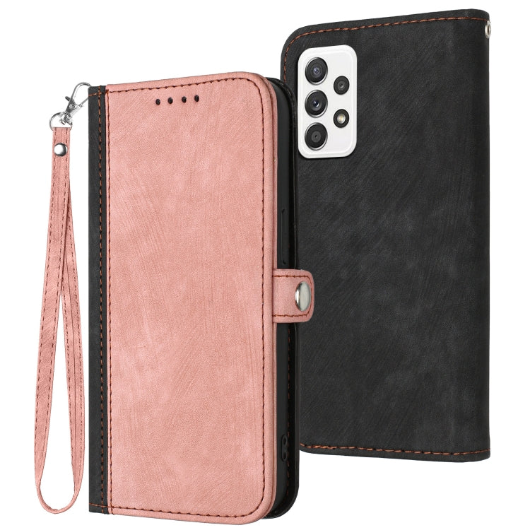 Side Buckle Double Fold Hand Strap Leather Phone Case, For Samsung Galaxy A21s, For Samsung Galaxy A22 4G, For Samsung Galaxy A23 4G, For Samsung Galaxy A31, For Samsung Galaxy A40, For Samsung Galaxy A41, For Samsung Galaxy A42 5G, For Samsung Galaxy A50