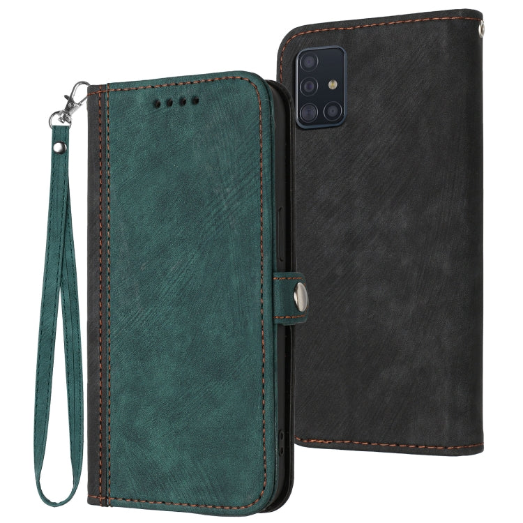 Side Buckle Double Fold Hand Strap Leather Phone Case, For Samsung Galaxy A51, For Samsung Galaxy A70, For Samsung Galaxy A71 4G, For Samsung Galaxy A71 5G, For Samsung Galaxy A72 5G / 4G, For Samsung Galaxy A73 5G