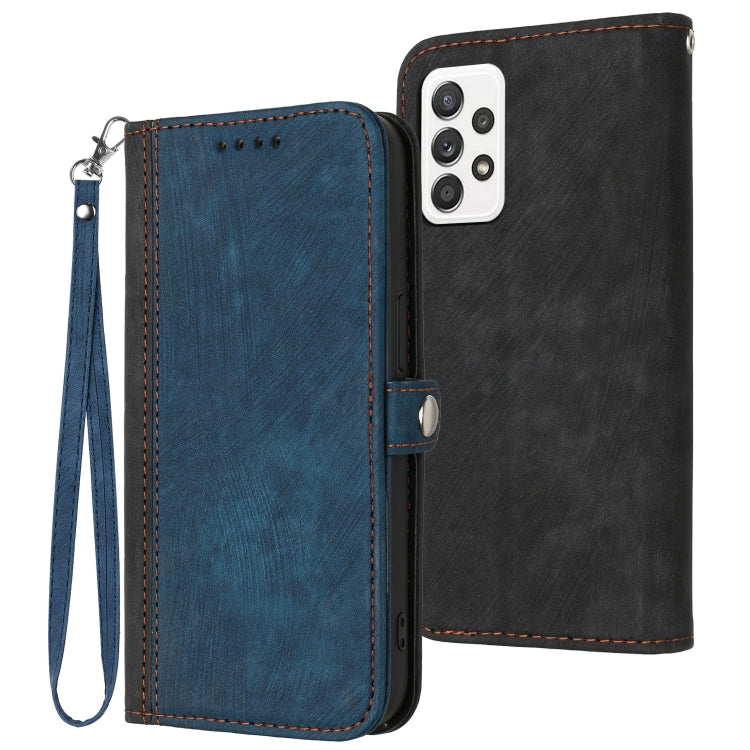 Side Buckle Double Fold Hand Strap Leather Phone Case, For Samsung Galaxy A51, For Samsung Galaxy A70, For Samsung Galaxy A71 4G, For Samsung Galaxy A71 5G, For Samsung Galaxy A72 5G / 4G, For Samsung Galaxy A73 5G
