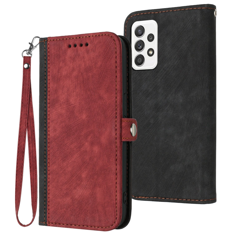 Side Buckle Double Fold Hand Strap Leather Phone Case, For Samsung Galaxy A51, For Samsung Galaxy A70, For Samsung Galaxy A71 4G, For Samsung Galaxy A71 5G, For Samsung Galaxy A72 5G / 4G, For Samsung Galaxy A73 5G