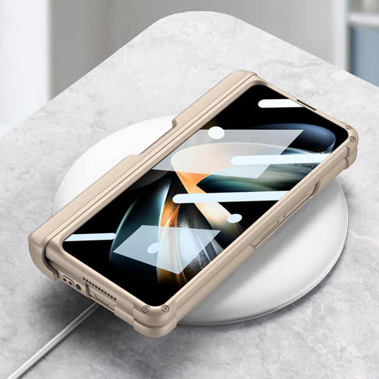 GKK Integrated Magnetic Folding Armor Shell with Push Pen Case, For Samsung Galaxy Z Fold4