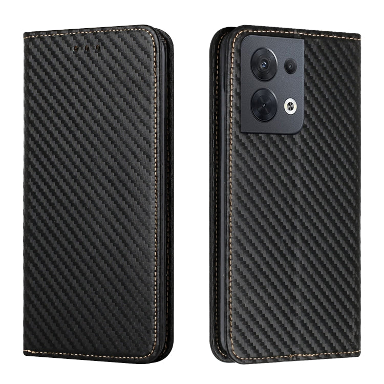 Carbon Fiber Texture Magnetic Flip Leather Phone Case, For Samsung Galaxy A14 5G, For Samsung Galaxy A23e, For OPPO A17, For OPPO A57 2022, For OPPO Reno8, For OPPO Reno8 Pro, For Samsung Galaxy S23 5G, For Samsung Galaxy S23+ 5G                       ...