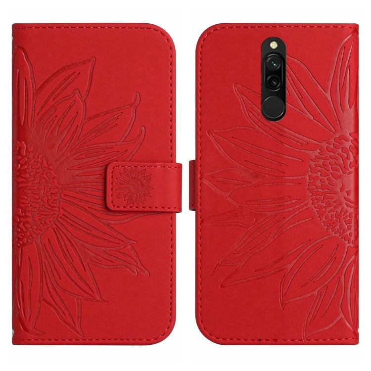 Skin Feel Sun Flower Pattern Flip Leather Phone Case with Lanyard, For Xiaomi Redmi 8 / 8A, For Xiaomi Redmi 9 / POCO M2, For Xiaomi Redmi 9A / 9i, For Xiaomi Redmi 9C / Poco C3