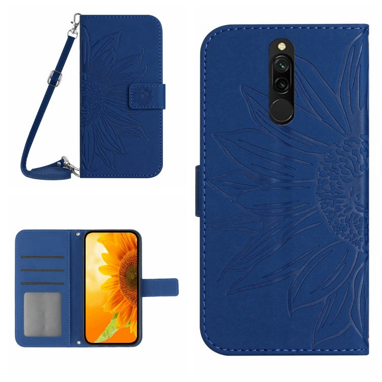 Skin Feel Sun Flower Pattern Flip Leather Phone Case with Lanyard, For Xiaomi Redmi 8 / 8A, For Xiaomi Redmi 9 / POCO M2, For Xiaomi Redmi 9A / 9i, For Xiaomi Redmi 9C / Poco C3