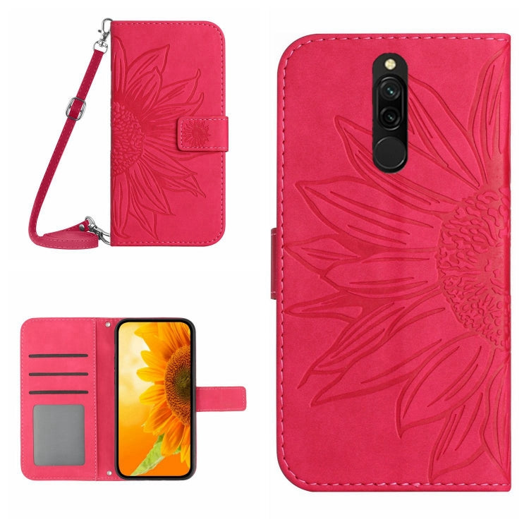 Skin Feel Sun Flower Pattern Flip Leather Phone Case with Lanyard, For Xiaomi Redmi 8 / 8A, For Xiaomi Redmi 9 / POCO M2, For Xiaomi Redmi 9A / 9i, For Xiaomi Redmi 9C / Poco C3