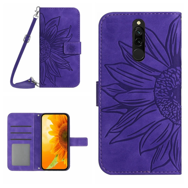 Skin Feel Sun Flower Pattern Flip Leather Phone Case with Lanyard, For Xiaomi Redmi 8 / 8A, For Xiaomi Redmi 9 / POCO M2, For Xiaomi Redmi 9A / 9i, For Xiaomi Redmi 9C / Poco C3