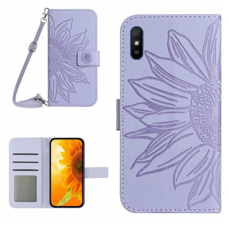 Skin Feel Sun Flower Pattern Flip Leather Phone Case with Lanyard, For Xiaomi Redmi 8 / 8A, For Xiaomi Redmi 9 / POCO M2, For Xiaomi Redmi 9A / 9i, For Xiaomi Redmi 9C / Poco C3