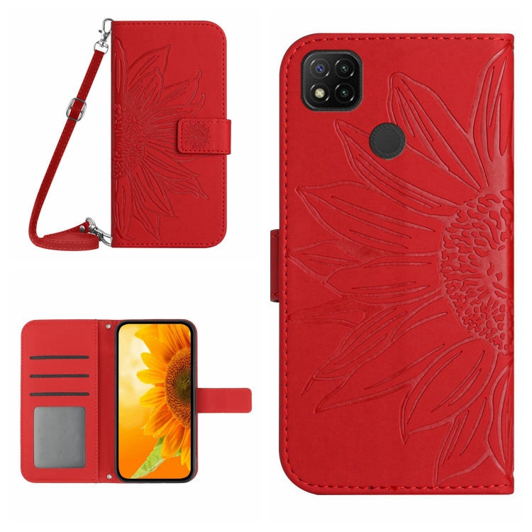 Skin Feel Sun Flower Pattern Flip Leather Phone Case with Lanyard, For Xiaomi Redmi 8 / 8A, For Xiaomi Redmi 9 / POCO M2, For Xiaomi Redmi 9A / 9i, For Xiaomi Redmi 9C / Poco C3