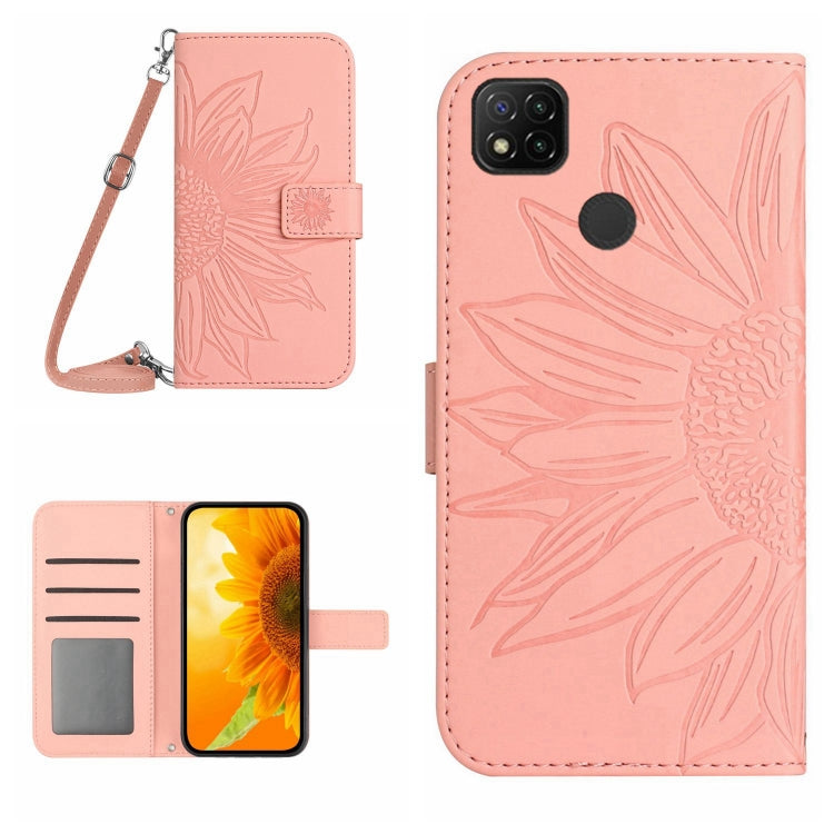 Skin Feel Sun Flower Pattern Flip Leather Phone Case with Lanyard, For Xiaomi Redmi 8 / 8A, For Xiaomi Redmi 9 / POCO M2, For Xiaomi Redmi 9A / 9i, For Xiaomi Redmi 9C / Poco C3