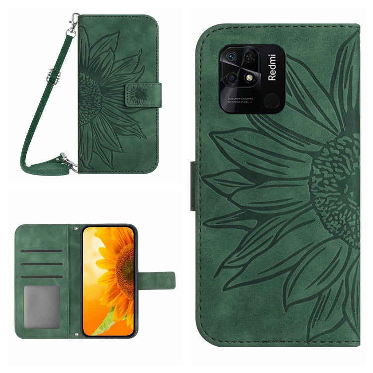 Skin Feel Sun Flower Pattern Flip Leather Phone Case with Lanyard, For Xiaomi Redmi 10 4G, For Xiaomi Redmi 10 5G / Note 11E, For Xiaomi Redmi 10A, For Xiaomi Redmi 10C