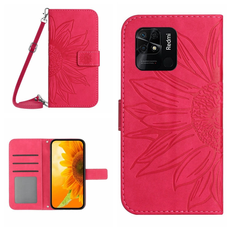 Skin Feel Sun Flower Pattern Flip Leather Phone Case with Lanyard, For Xiaomi Redmi 10 4G, For Xiaomi Redmi 10 5G / Note 11E, For Xiaomi Redmi 10A, For Xiaomi Redmi 10C