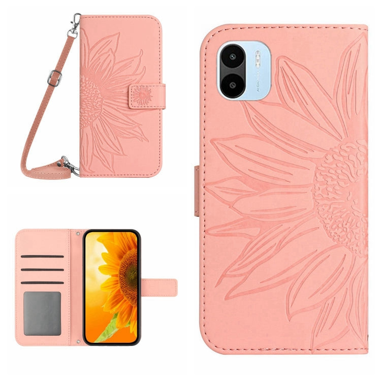 Skin Feel Sun Flower Pattern Flip Leather Phone Case with Lanyard, For Xiaomi Redmi A1, For Xiaomi Redmi A1+, For Xiaomi Redmi K30 Pro / Poco F2 Pro, For Xiaomi Redmi K40 / K40 Pro / Poco F3 / F3 Pro / 11i / 11X / 11X Pro, For Xiaomi Redmi K40 / K40 Pro /