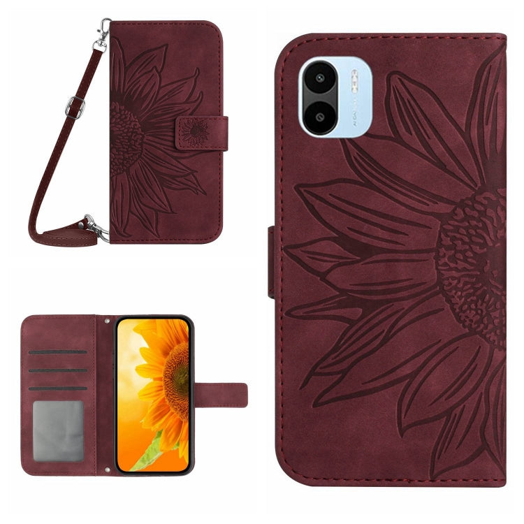 Skin Feel Sun Flower Pattern Flip Leather Phone Case with Lanyard, For Xiaomi Redmi A1, For Xiaomi Redmi A1+, For Xiaomi Redmi K30 Pro / Poco F2 Pro, For Xiaomi Redmi K40 / K40 Pro / Poco F3 / F3 Pro / 11i / 11X / 11X Pro, For Xiaomi Redmi K40 / K40 Pro /