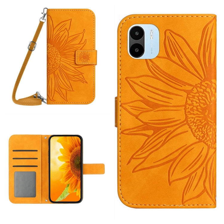 Skin Feel Sun Flower Pattern Flip Leather Phone Case with Lanyard, For Xiaomi Redmi A1, For Xiaomi Redmi A1+, For Xiaomi Redmi K30 Pro / Poco F2 Pro, For Xiaomi Redmi K40 / K40 Pro / Poco F3 / F3 Pro / 11i / 11X / 11X Pro, For Xiaomi Redmi K40 / K40 Pro /