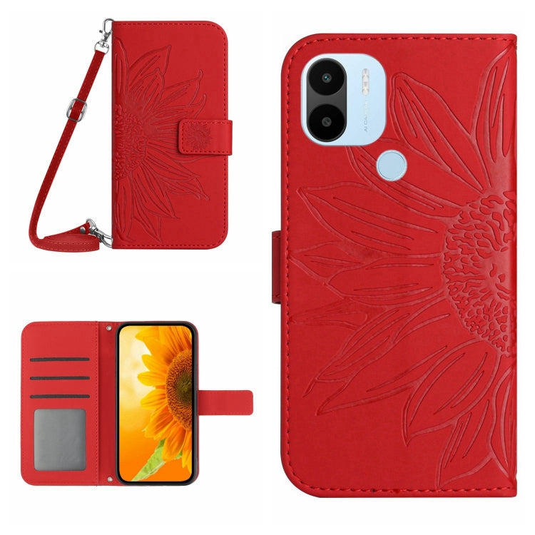 Skin Feel Sun Flower Pattern Flip Leather Phone Case with Lanyard, For Xiaomi Redmi A1, For Xiaomi Redmi A1+, For Xiaomi Redmi K30 Pro / Poco F2 Pro, For Xiaomi Redmi K40 / K40 Pro / Poco F3 / F3 Pro / 11i / 11X / 11X Pro, For Xiaomi Redmi K40 / K40 Pro /