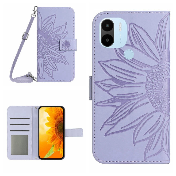 Skin Feel Sun Flower Pattern Flip Leather Phone Case with Lanyard, For Xiaomi Redmi A1, For Xiaomi Redmi A1+, For Xiaomi Redmi K30 Pro / Poco F2 Pro, For Xiaomi Redmi K40 / K40 Pro / Poco F3 / F3 Pro / 11i / 11X / 11X Pro, For Xiaomi Redmi K40 / K40 Pro /