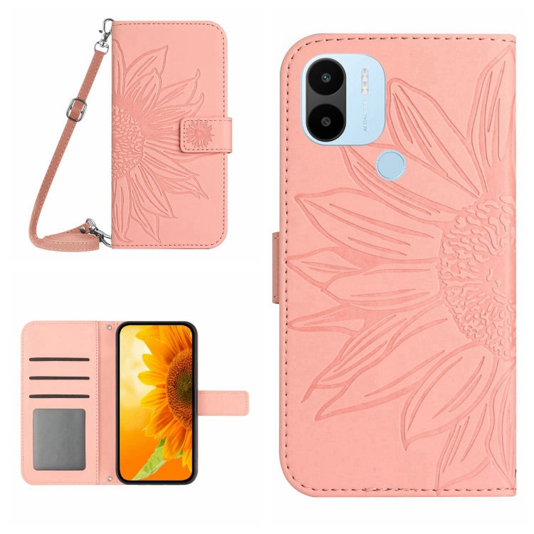 Skin Feel Sun Flower Pattern Flip Leather Phone Case with Lanyard, For Xiaomi Redmi A1, For Xiaomi Redmi A1+, For Xiaomi Redmi K30 Pro / Poco F2 Pro, For Xiaomi Redmi K40 / K40 Pro / Poco F3 / F3 Pro / 11i / 11X / 11X Pro, For Xiaomi Redmi K40 / K40 Pro /