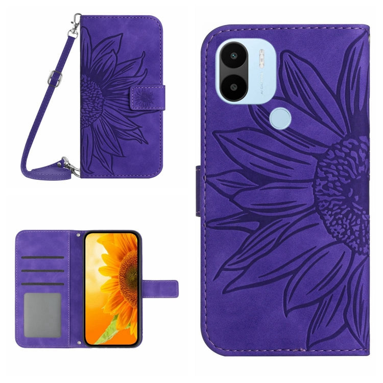 Skin Feel Sun Flower Pattern Flip Leather Phone Case with Lanyard, For Xiaomi Redmi A1, For Xiaomi Redmi A1+, For Xiaomi Redmi K30 Pro / Poco F2 Pro, For Xiaomi Redmi K40 / K40 Pro / Poco F3 / F3 Pro / 11i / 11X / 11X Pro, For Xiaomi Redmi K40 / K40 Pro /