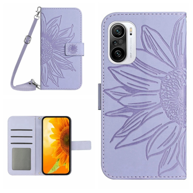Skin Feel Sun Flower Pattern Flip Leather Phone Case with Lanyard, For Xiaomi Redmi A1, For Xiaomi Redmi A1+, For Xiaomi Redmi K30 Pro / Poco F2 Pro, For Xiaomi Redmi K40 / K40 Pro / Poco F3 / F3 Pro / 11i / 11X / 11X Pro, For Xiaomi Redmi K40 / K40 Pro /