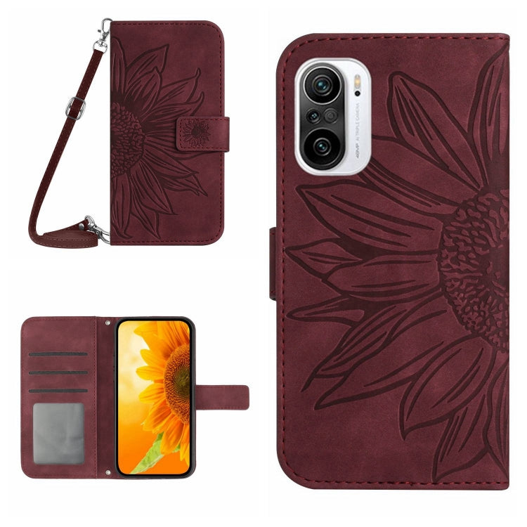Skin Feel Sun Flower Pattern Flip Leather Phone Case with Lanyard, For Xiaomi Redmi A1, For Xiaomi Redmi A1+, For Xiaomi Redmi K30 Pro / Poco F2 Pro, For Xiaomi Redmi K40 / K40 Pro / Poco F3 / F3 Pro / 11i / 11X / 11X Pro, For Xiaomi Redmi K40 / K40 Pro /