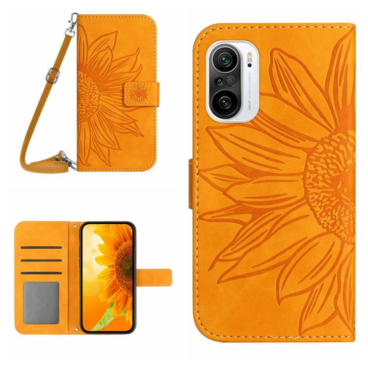 Skin Feel Sun Flower Pattern Flip Leather Phone Case with Lanyard, For Xiaomi Redmi A1, For Xiaomi Redmi A1+, For Xiaomi Redmi K30 Pro / Poco F2 Pro, For Xiaomi Redmi K40 / K40 Pro / Poco F3 / F3 Pro / 11i / 11X / 11X Pro, For Xiaomi Redmi K40 / K40 Pro /