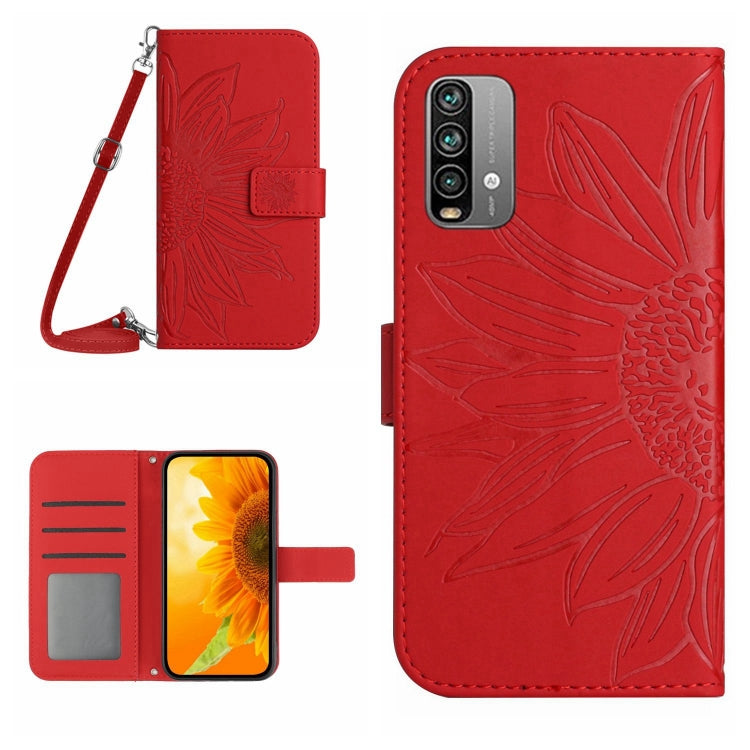 Skin Feel Sun Flower Pattern Flip Leather Phone Case with Lanyard, For Xiaomi Redmi 9T / 9 Power / Poco M3, For Xiaomi Redmi Note 9T, For Xiaomi Redmi Note 9 Pro 4G / Note 9 Pro Max / Note 9S / Poco M2 Pro, For Xiaomi Redmi Note 10 4G / Note 10S